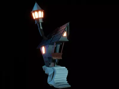 the house of jack squeleton Low-poly 3D model
