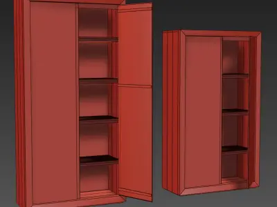 RECLAIMED RUSSIAN OAK PANEL DOUBLE-DOOR CABINET 3D model