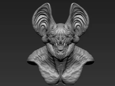 Bat Creature Bust 2 3D model