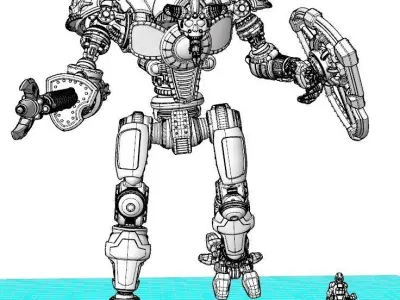 Project Cervantes- The 28mm Caballero Close Combat Mech 3D print model