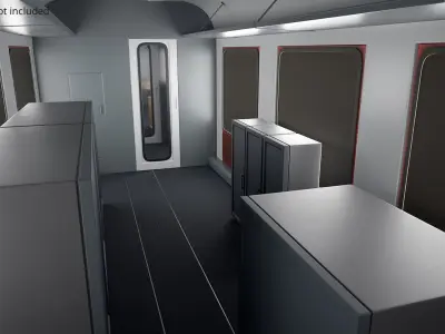  Red Diesel Train with First Class and Second Class Wagons 