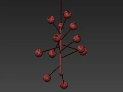Orbit chandelier with balls hanging from it 3D model