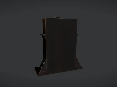 ornate antique door with glowing centerpiece 3D model