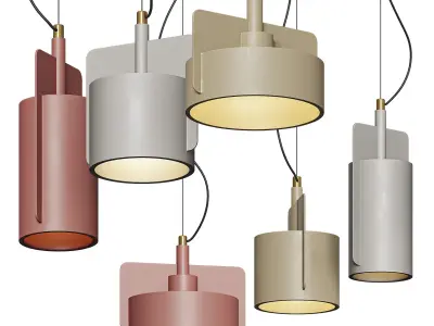 Nordic Design Industrial Cement Pendant Light 3D model