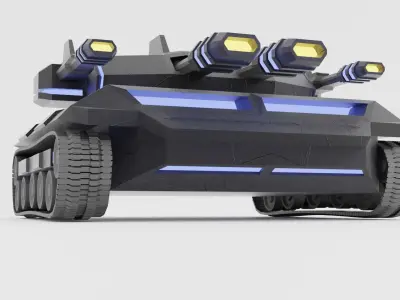 CYBER TANK low poly 3D print model