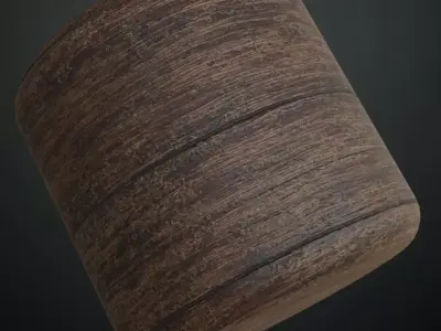 Polished Walnut Herringbone Parquet PBR Seamless Texture