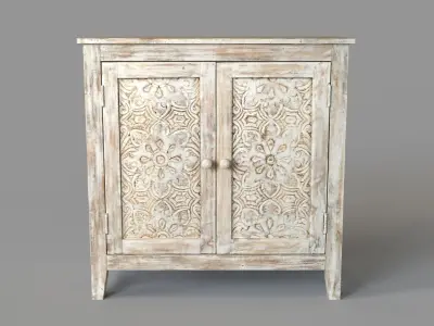 Gloria Cabinet White Wash 3D model
