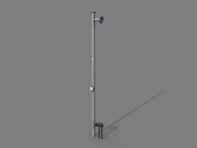 Alarm pole game ready Low-poly 3D model