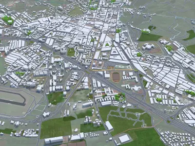 La Laguna Spain 15km Low-poly 3D model