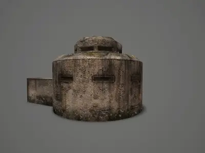 WW II OldBunker Low-poly 3D model