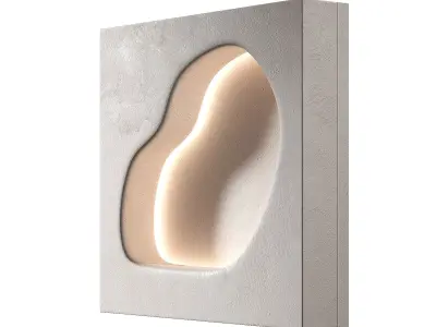 Modular niches in the wall with lighting Built-in shelves 3D model