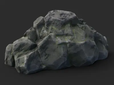 Rock Maya 1001 - Grey Jagged Stone Low-poly 3D model