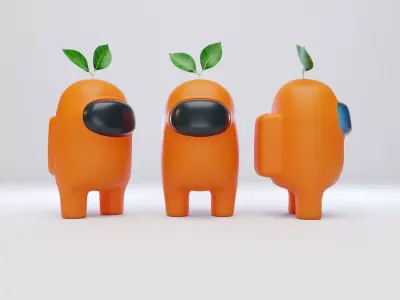 Among Us Plant Hat Character 3D model