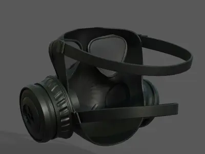gas mask helmet scifi futuristic Low-poly 3D model Low-poly 3D model