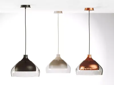 Trace 1 three pendant lights hanging from wall 3D model