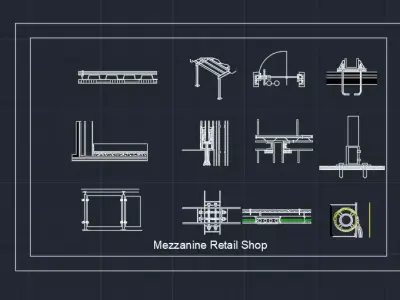 AutoCAD DWG Executive Block Pack   Retail Shop with Mezzanine   3D model