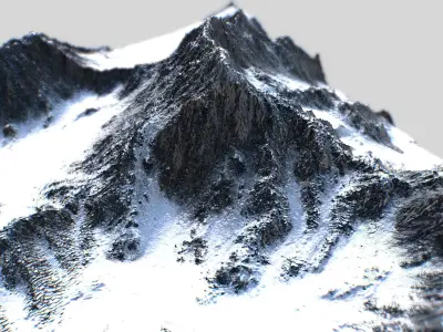 Low Poly PBR Mt Everest Low-poly 3D model