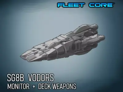 FLEET CORE - SG8B VODORS MONITOR with DECK WEAPONS 3D print model