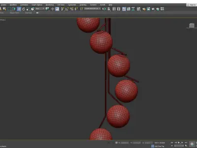 SHIRLEY chandelier with balls hanging from it Low-poly 3D model