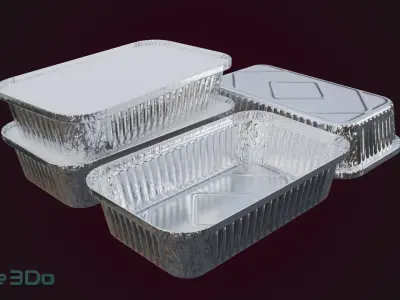 Aluminum Foil Tray Low-poly 3D model