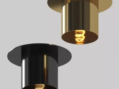 FRASCO BRASS FLUSH MOUNT LIGHT 3D model