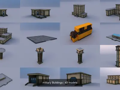 military Buildings 3D Model Pack