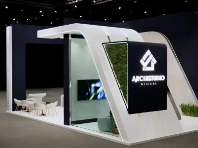 Booth Exhibition Stand Stall 12m x 6m render ready 3D model  3D model
