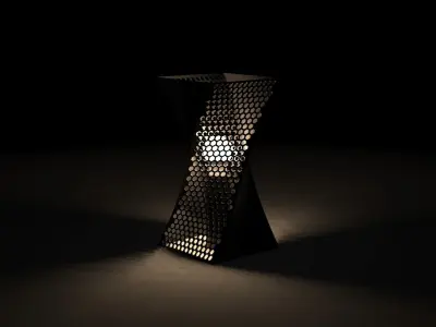 Futuristic Twisted Lamp 3D model