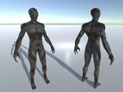 Alien Cyborg Ninja Character Low-poly 3D model