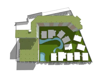 Hotel in draft concept 3D model