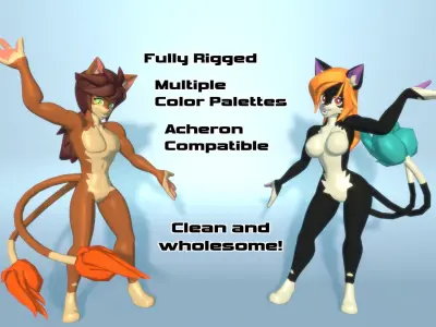 Acheron Nekomata Clean Low-poly 3D model