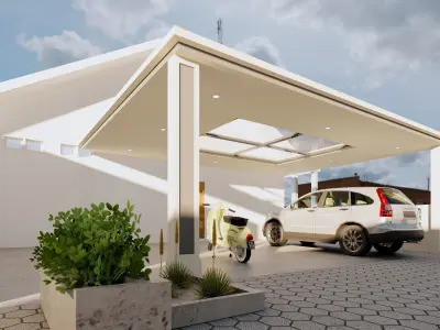 Outdoor Modern Carport 3d Design 3D model