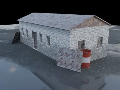 house with barrel 3D model