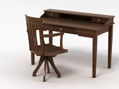 Bureau With Chair 3D model