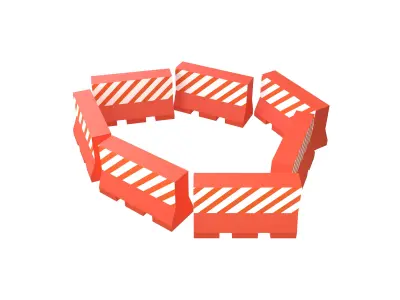 Road Barriers v4 005 Low-poly 3D model