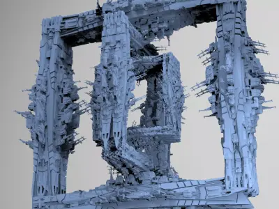 Hellraiser Cube Space station Huge 9 3D model