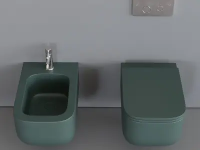 Esedra by SDR Ceramiche Revolution Wall-hung bidet and toilet 3D model