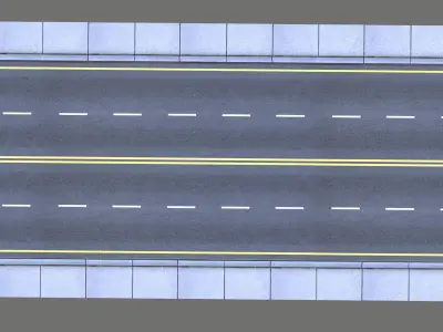 Road Seamless Low-poly 3D model