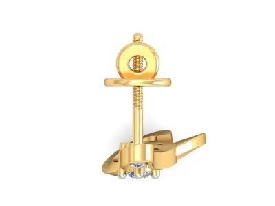 Earring 3dm STL OBJ FBX Render Details pair of diamond earrin... 3D print model