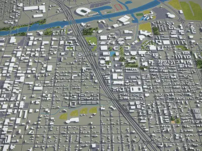 Waco - city  Low-poly 3D model