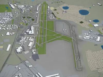 Johannesburg  OR Tambo Airport - JNB Low-poly 3D model