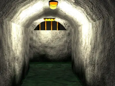 Tunnel with light in it Free low-poly 3D model