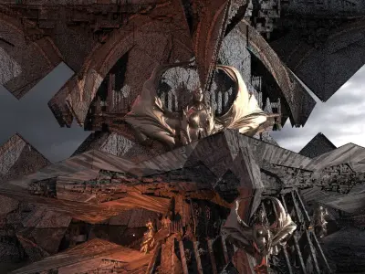 Sci-Fi Egyptian Maze Ships 3 3D model