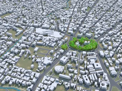 Benin City Nigeria 50km Low-poly 3D model
