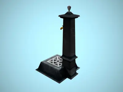 FOUNTAIN PARK CARTOON STYLIZED MID REALISTIC Low-poly 3D model