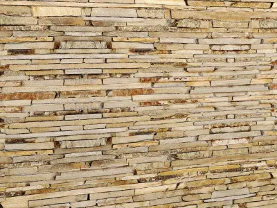 Stone wall slate 10 3D model