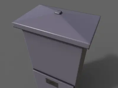 PBR Electric Box Purple V4 Low-poly 3D model