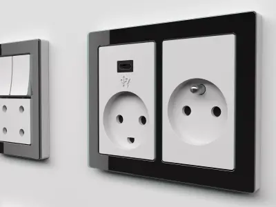 LK FUGA PURE Sockets and Switches 3D model