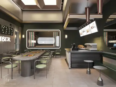 cafe and fast food 3D model