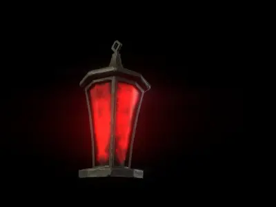 Stylized lantern Low-poly 3D model